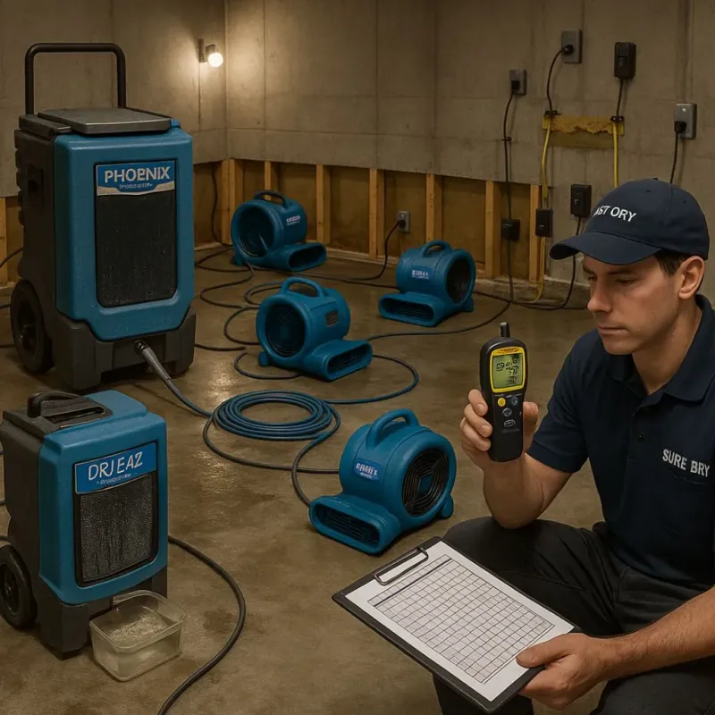 Structural Drying and Dehumidification process in Eyota, MN